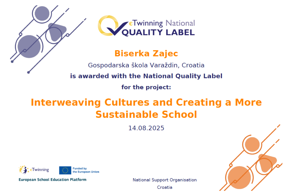 eTwinning projekt nagrađen oznakom kvalitete