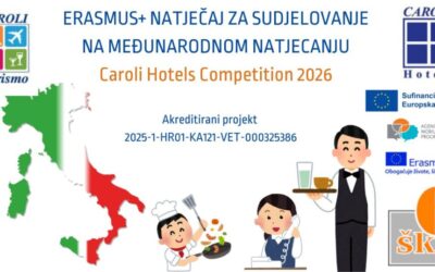 NATJEČAJI ZA ERASMUS+ PROJEKT – PRIJAVA UČENIKA I NASTAVNIKA NA MEĐUNARODNO NATJECANJE CAROLI HOTELS COMPETITION 2026