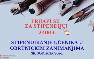 Ministarstvo gospodarstva objavilo poziv za stipendiranje učenika u obrtničkim zanimanjima
