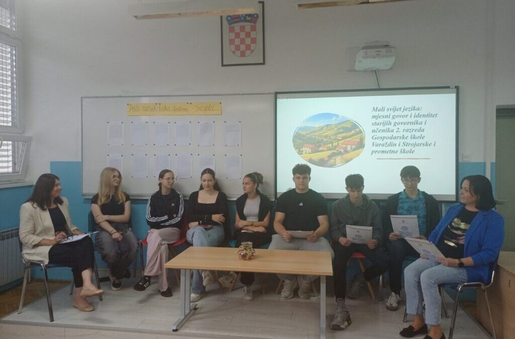 Javno predstavljanje rezultata zajedničkog projekta Mali svijet jezika: mjesni govor i identitet starijih govornika i učenika 2. razreda Gospodarske škole Varaždin i Strojarske i prometne škole